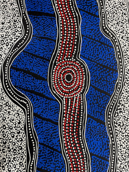 #288 Brown Dingo Tracks - LANITA NUMINA : Aboriginal Art: 41 x 149 cm