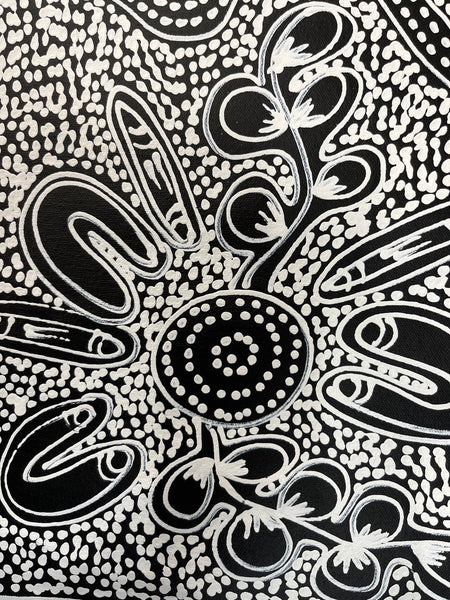#287 My Country Dreaming (Blues) - SHARON NUMINA : Aboriginal Art: 92 x 70cm