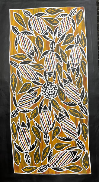 #266 Turtle Dreaming (Earth) - CHRISTINE BURARRWANGA :  92cm x 46cm