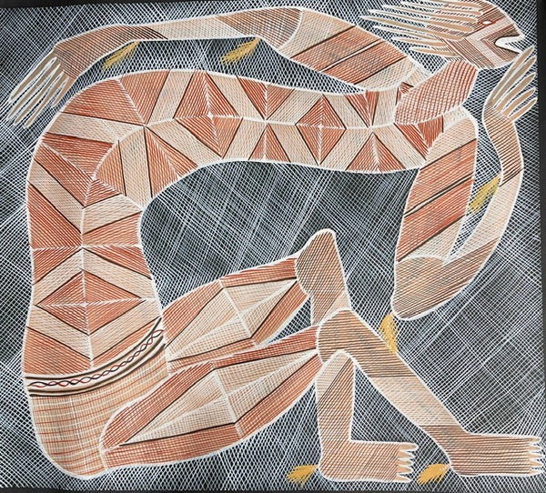 #387 Grandfather Mimi Spirit - EDDIE BLITNER : Aboriginal Art :  94cm x 84cm