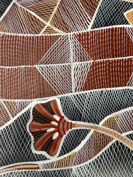 #357 Rainbow Serpents - EDDIE BLITNER : Aboriginal Art :  137cm x 93cm