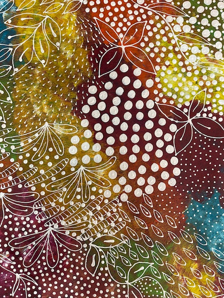 #208 Women's Ceremony Artist: TANYA BIRD MPETYANE Aboriginal Art: 88cm x 198cm