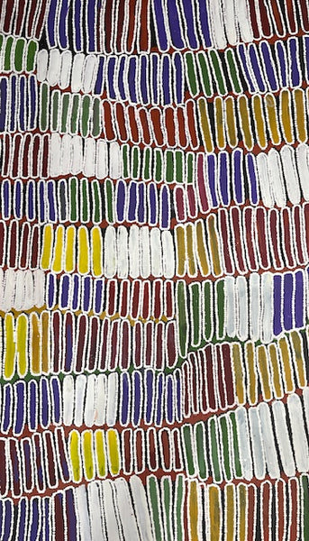 #389 Seeded Bush Yam - BARBARA PANANKA PRICE : Aboriginal Art: 90 x 150cm
