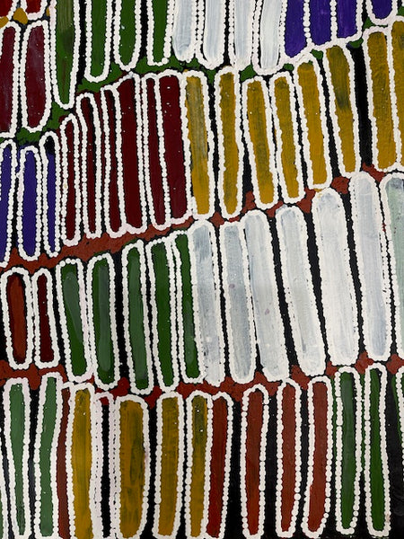 #389 Seeded Bush Yam - BARBARA PANANKA PRICE : Aboriginal Art: 90 x 150cm