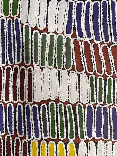 #389 Seeded Bush Yam - BARBARA PANANKA PRICE : Aboriginal Art: 90 x 150cm