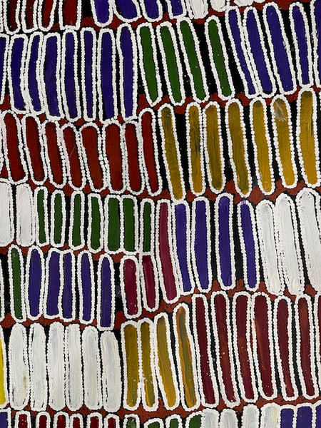 #389 Seeded Bush Yam - BARBARA PANANKA PRICE : Aboriginal Art: 90 x 150cm