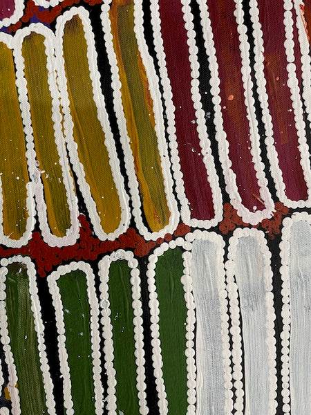 #389 Seeded Bush Yam - BARBARA PANANKA PRICE : Aboriginal Art: 90 x 150cm