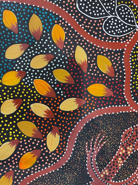 #324 Goanna Dreaming - JACINTA NUMINA : Aboriginal Art: 72cm x 92cm