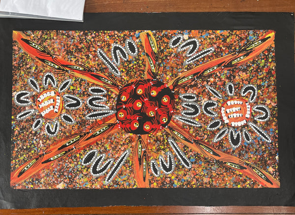 #253 Digging for Honey Ants - REGGIE SULTAN : Desert Art : 41x69cm