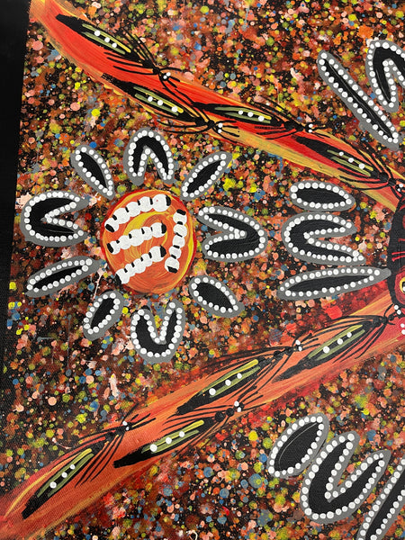 #253 Digging for Honey Ants - REGGIE SULTAN : Desert Art : 41x69cm