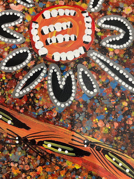 #253 Digging for Honey Ants - REGGIE SULTAN : Desert Art : 41x69cm