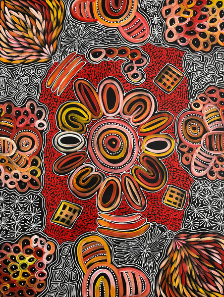 #402 My Country Dreaming (Sunset) - SHARON NUMINA : Aboriginal Art: 70cm x 90cm