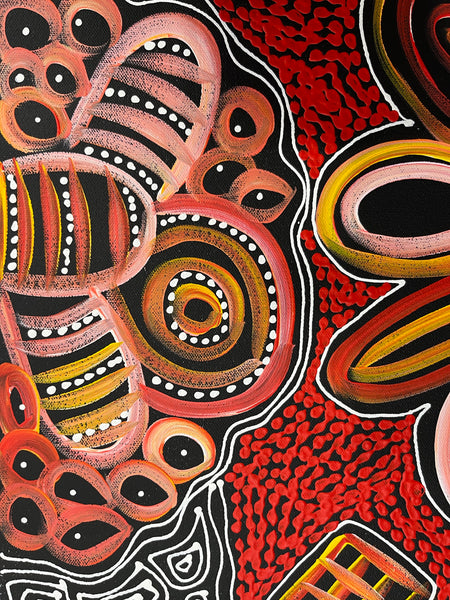 #402 My Country Dreaming (Sunset) - SHARON NUMINA : Aboriginal Art: 70cm x 90cm
