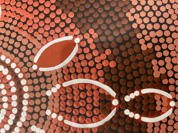 #30 Women Hunting at Waterhole (Earth) - BEVAN CLANCY TJAMPITJIMPA 26x43cm