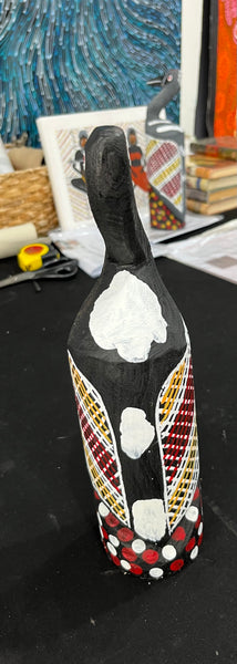 #92 Magpie Goose Carving -  Carving- KENNY REID: Aboriginal Art: 30cm x 8cm x 8cm