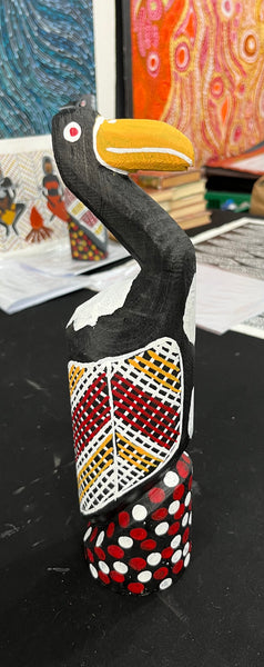 #92 Magpie Goose Carving -  Carving- KENNY REID: Aboriginal Art: 30cm x 8cm x 8cm