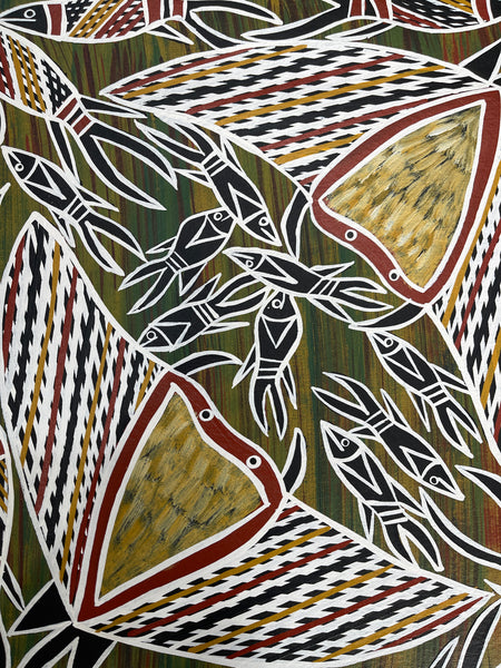 #183 Saltwater Dreaming (Earth) - CHRISTINE BURARRWANGA : 44x53cm