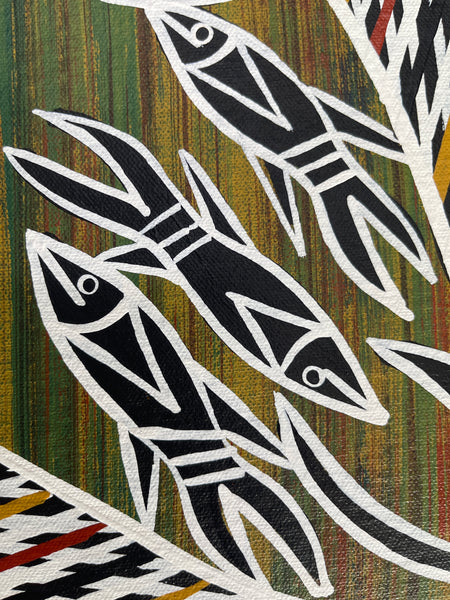 #183 Saltwater Dreaming (Earth) - CHRISTINE BURARRWANGA : 44x53cm