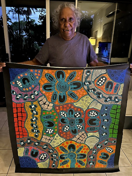 #217 My Country Women Collecting - LANITA NUMINA : Aboriginal Art: 92 x 96cm