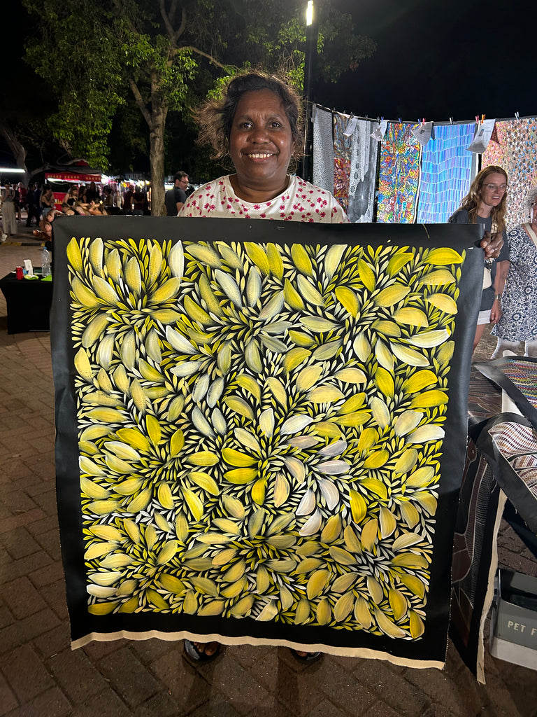 #270 Bush Medicine Leaves- SELINA NUMINA : Aboriginal Art: 86 x 95cm