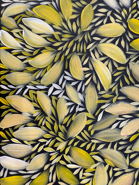 #270 Bush Medicine Leaves- SELINA NUMINA : Aboriginal Art: 86 x 95cm
