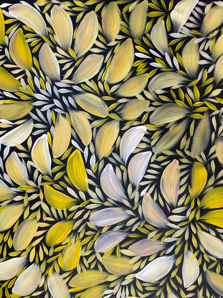 #270 Bush Medicine Leaves- SELINA NUMINA : Aboriginal Art: 86 x 95cm