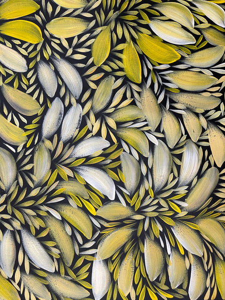 #270 Bush Medicine Leaves- SELINA NUMINA : Aboriginal Art: 86 x 95cm