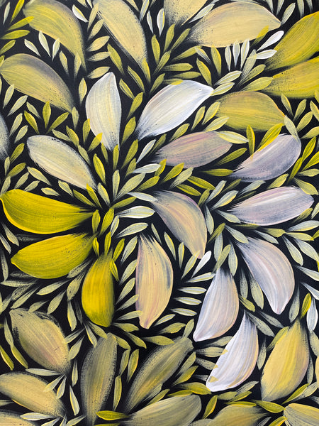 #270 Bush Medicine Leaves- SELINA NUMINA : Aboriginal Art: 86 x 95cm