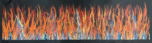 #57 Bush Fire Dreaming - REGGIE SULTAN : Desert Art 150 x 40cm