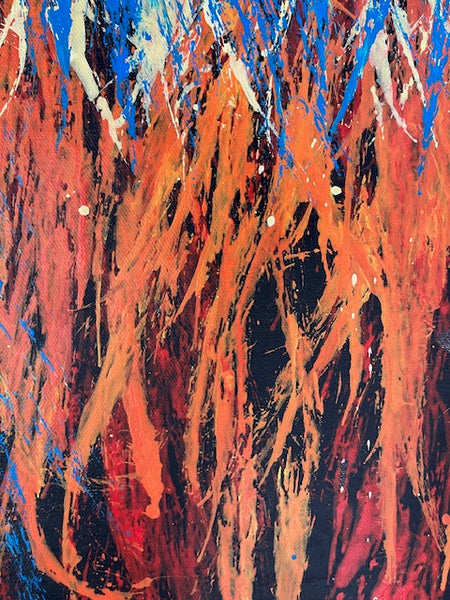 #57 Bush Fire Dreaming - REGGIE SULTAN : Desert Art 150 x 40cm