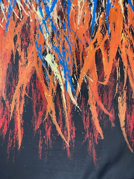 #57 Bush Fire Dreaming - REGGIE SULTAN : Desert Art 150 x 40cm