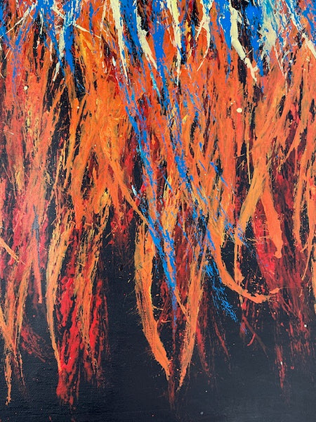 #57 Bush Fire Dreaming - REGGIE SULTAN : Desert Art 150 x 40cm