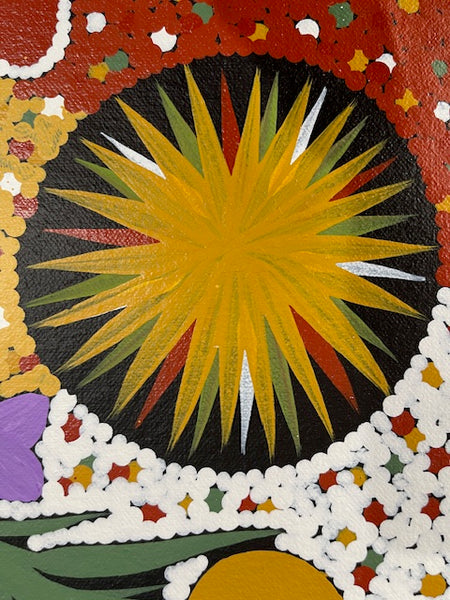 #164 Women collecting Bush Tucker - JONATHAN HOCKLEY - Aboriginal Art: 45 x 93cm