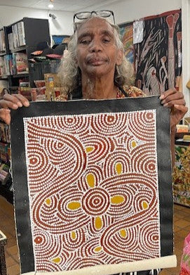 #207 Women's Body Design - Katrina Napaljarri Spencer: ABORIGINAL ART: 51cm x 38cm