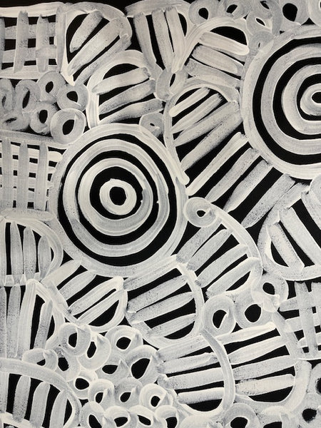 #277 Women's Body Design (Blk/Whte)  LOUISE NUMINA : Aboriginal Art: 95x88cm