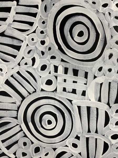 #277 Women's Body Design (Blk/Whte)  LOUISE NUMINA : Aboriginal Art: 95x88cm