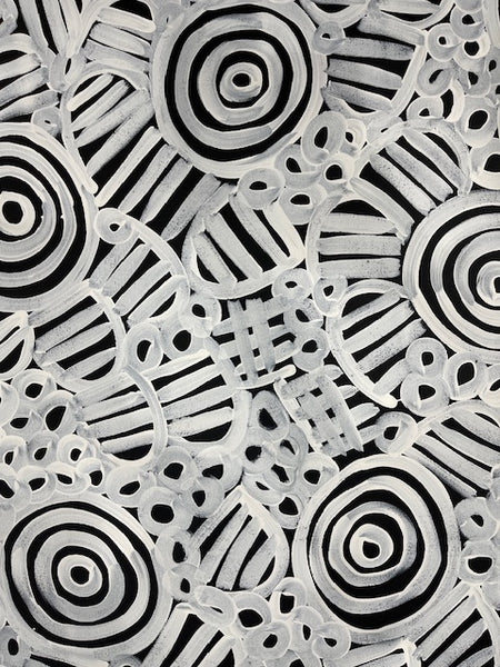 #277 Women's Body Design (Blk/Whte)  LOUISE NUMINA : Aboriginal Art: 95x88cm
