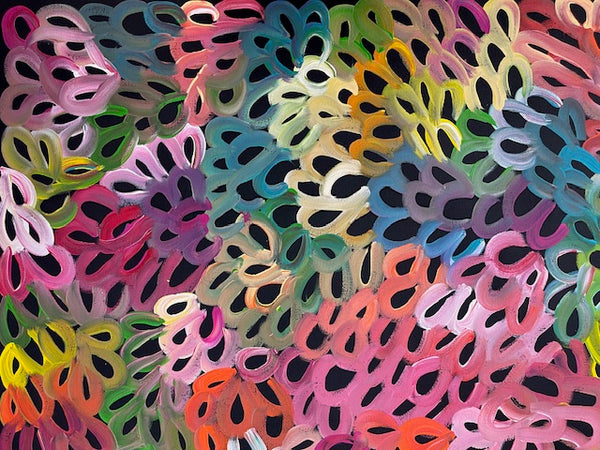 #379  Bush Melons (Multi) - LOUISE NUMINA : Aboriginal Art: 94 x 141cm