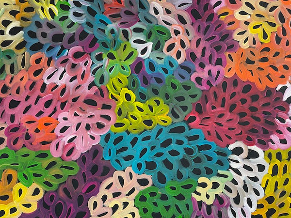 #379  Bush Melons (Multi) - LOUISE NUMINA : Aboriginal Art: 94 x 141cm