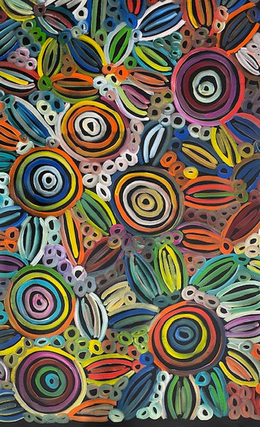#243 Women's Body Design (Multi)  LOUISE NUMINA : Aboriginal Art: 97 x 147cm