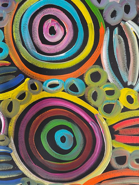 #243 Women's Body Design (Multi)  LOUISE NUMINA : Aboriginal Art: 97 x 147cm