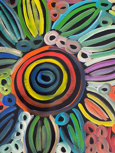 #243 Women's Body Design (Multi)  LOUISE NUMINA : Aboriginal Art: 97 x 147cm