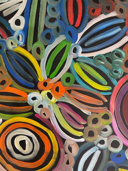 #243 Women's Body Design (Multi)  LOUISE NUMINA : Aboriginal Art: 97 x 147cm