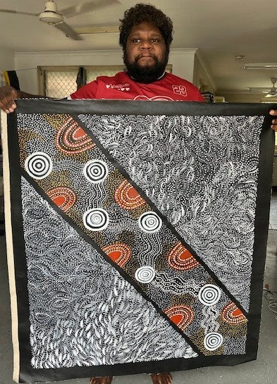 #77 Bush Plum Dreaming - Scott Duggie Aboriginal Art: 107cm x 95cm