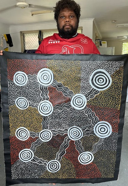 #25 Bush Plum Dreaming - Scott Duggie Aboriginal Art: 106cm x 95cm