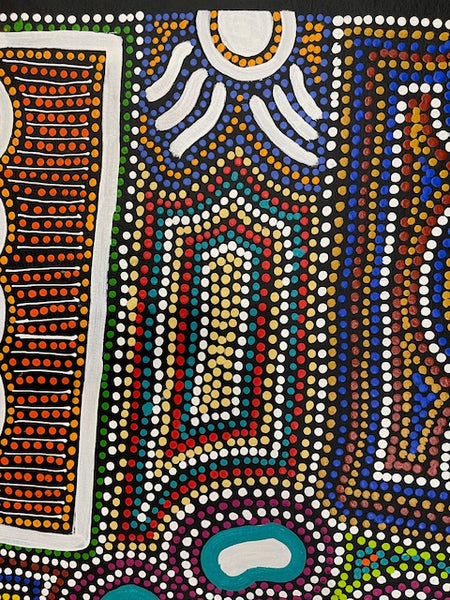 #343 Wallaby Tracks My Country Dreaming (Multi) - Sharon Turner: 77 x 93cm