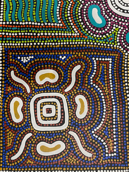 #343 Wallaby Tracks My Country Dreaming (Multi) - Sharon Turner: 77 x 93cm