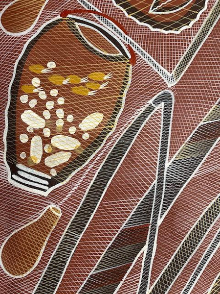 #86 Mimi Spirit Fishing EDDIE BLITNER : Aboriginal Art : 66 x 115cm