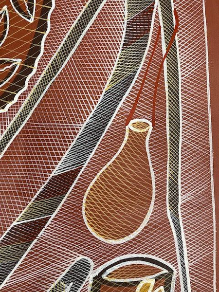 #86 Mimi Spirit Fishing EDDIE BLITNER : Aboriginal Art : 66 x 115cm