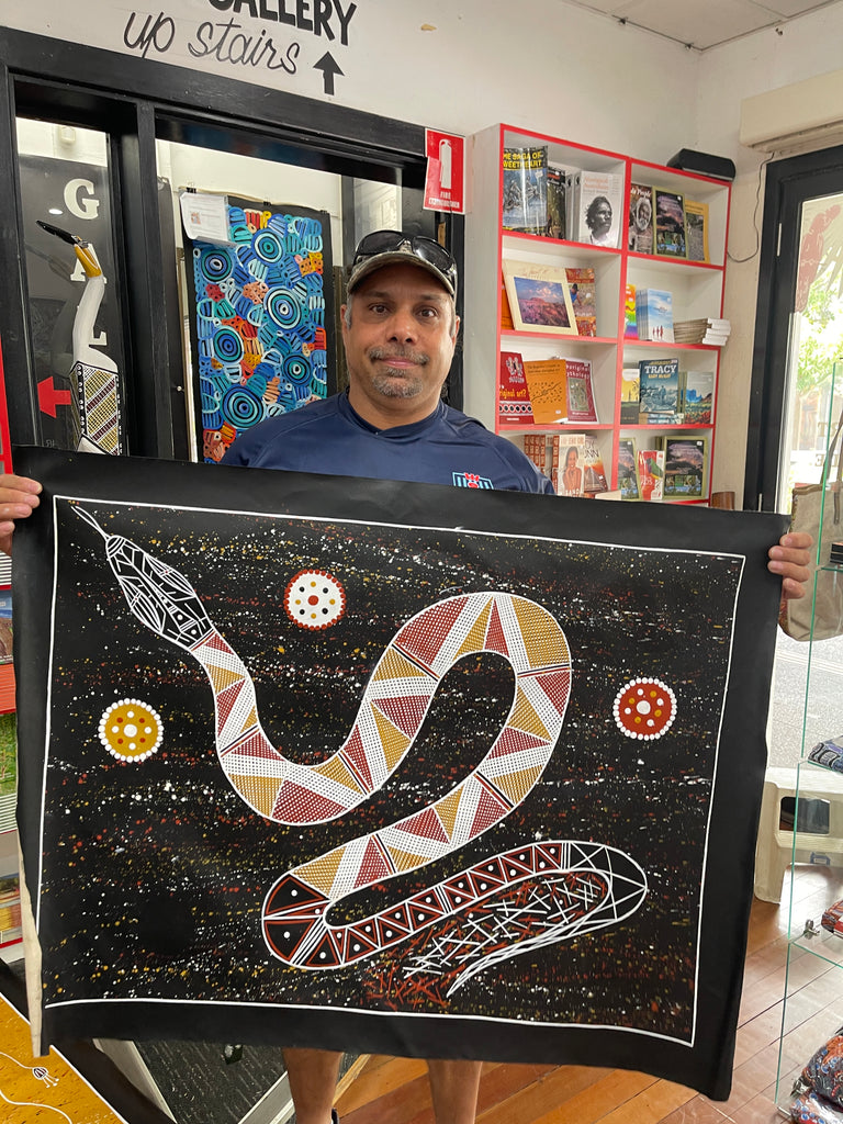 #282 Python Dreaming - JIMI SPRATT YUKARN: Aboriginal Art: 95x75cm